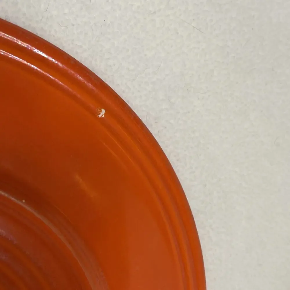 Vintage Fiestaware Orange Plate Fiesta ￼9.25” Glaze Flaw. See Description